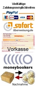 Vielfältige Zahlungsmöglichkeiten Hier sollte iegentlich ein Bild mit den Zahlungsmöglichkeiten sein.
