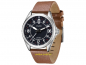 Preview: 24 Stunden Quarzuhr von SVALBARD - Tundra GH27 braunes Lederband