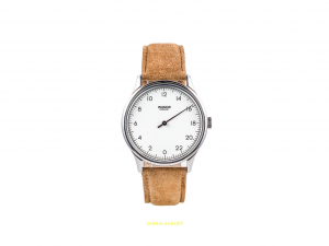 Wundrwatch Silver Caramel Suede Einzeigeruhr