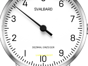 Dezimalzeit ablesen Svalbard Uhr AA35A Zifferblatt