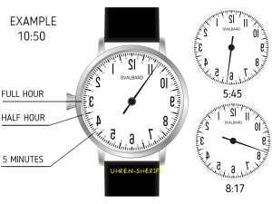 Linksläufer Einzeigeruhr von SVALBARD - Tilbake AC11A