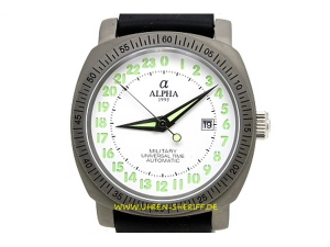 24 Stunden Uhr von ALPHA helles Blatt