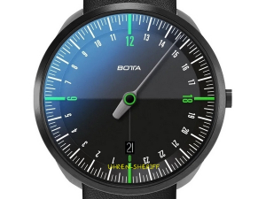 Botta UNO24 40mm Titan schwarz grün Black Edition Zifferblatt