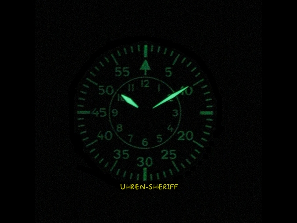 Aristo Fliegeruhr - 3H09E Nachtansicht