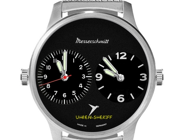 Messerschmitt ME-DUAL2-M Fliegeruhr Zifferblatt