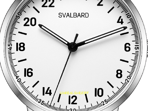 24 Stunden Uhr von SVALBARD - Antikken AA60 Zifferblatt