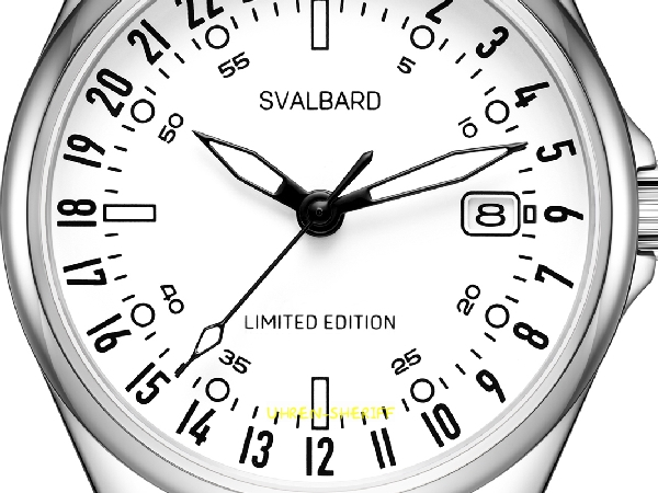 24 Stunden Quarzuhr von SVALBARD - Arctic GA24 Zifferblatt