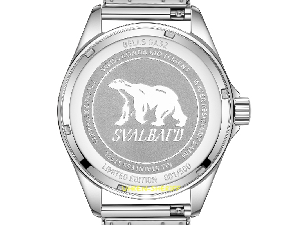 24 Stunden Einzeigeruhr von SVALBARD - Svalbard Bells GA32 Gehäuseboden