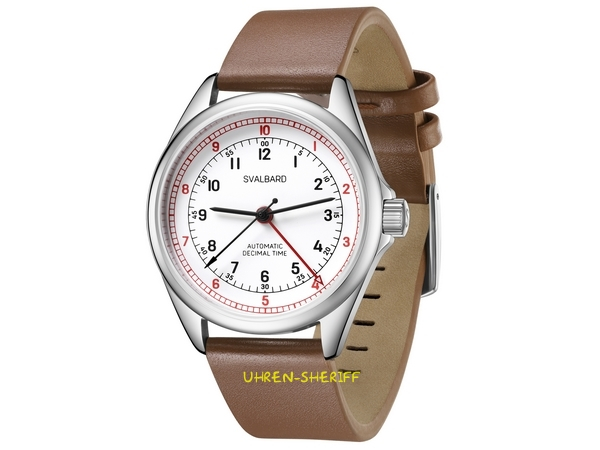 Quarzuhr von SVALBARD - DECIMAL GH30 braunes Lederband
