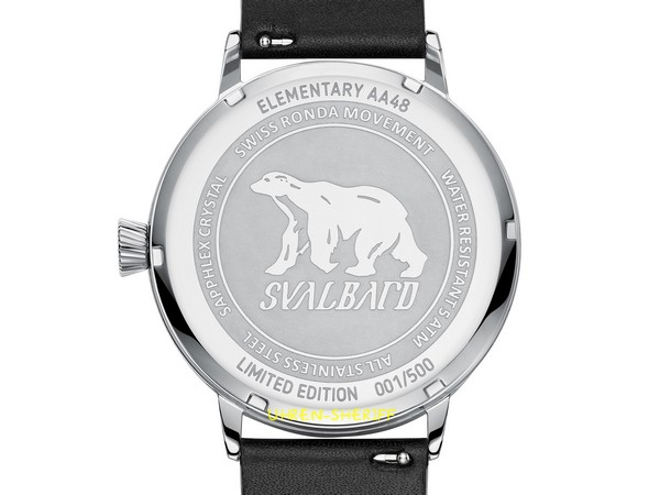 24 Stunden Uhr von Svalbard AA48 Rückseite
