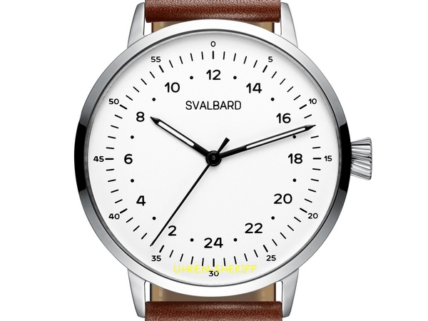 24 Stunden Uhr von Svalbard AA48 Zifferblatt