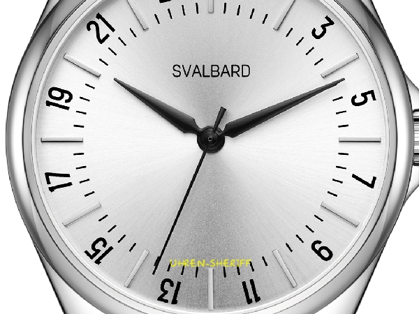 24 Stunden Quarzuhr von SVALBARD - ICY GA33 Zifferblatt