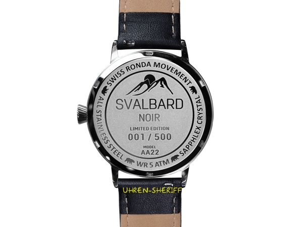 24 Stunden Uhr von SVALBARD - Noir AA22