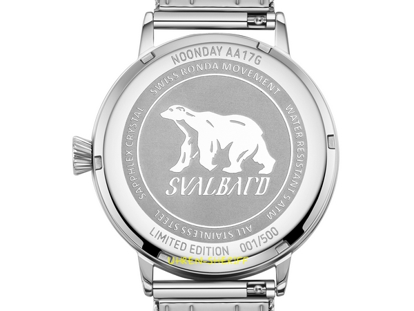 Svalbard Quarzuhr Noonday AA17G Gehäuseboden Rückseite