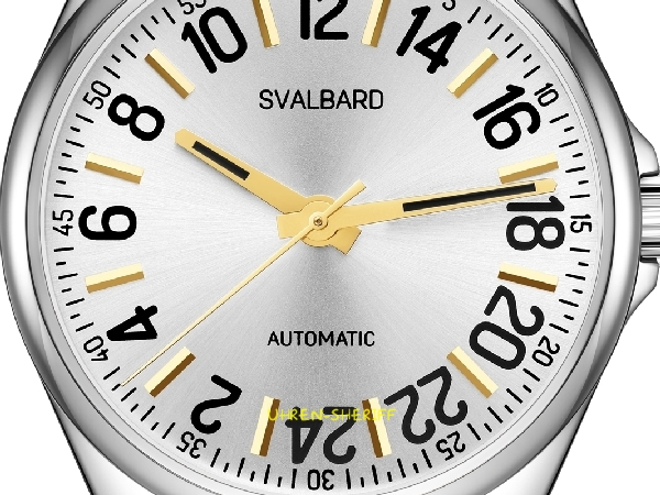 24 Stunden Quarzuhr von SVALBARD - Solstråle GH26 Zifferblatt