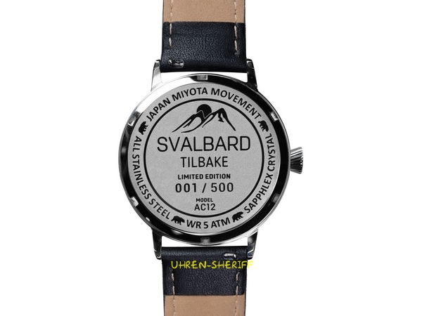 Linksläuferuhr von SVALBARD Tilbake AC12 Gehäuseboden