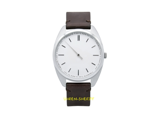 Einzeigeruhr von TIMEMATE - Mate 102 Silver Brown Off White