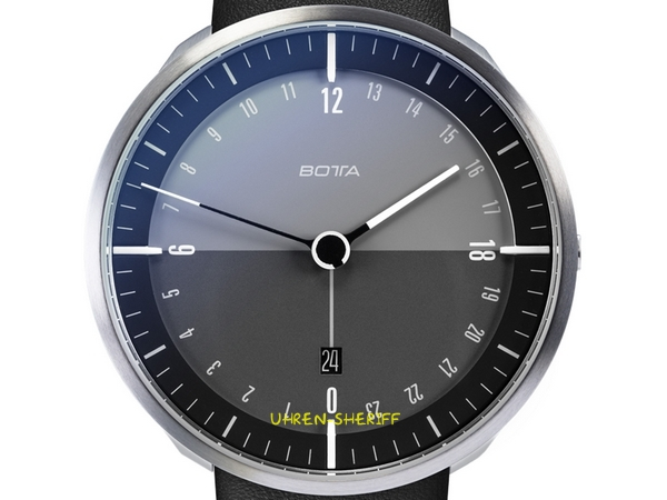 Botta Tres 24 Zifferblatt schwarz weiß