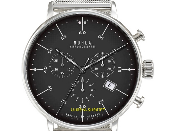 Ruhla Chronograph im Bauhausstil 91204M Detailansicht